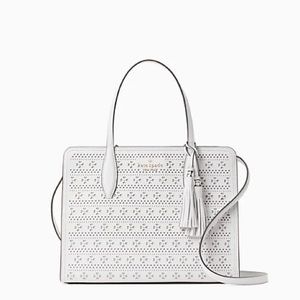 kate spade rowe perf medium top zip satchel tote